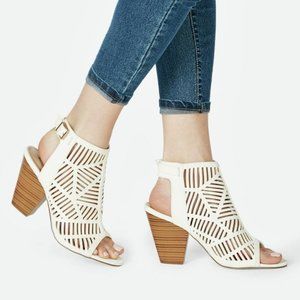 Coral Caged Heeled Sandal